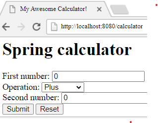 Calculator in Java Spring Boot